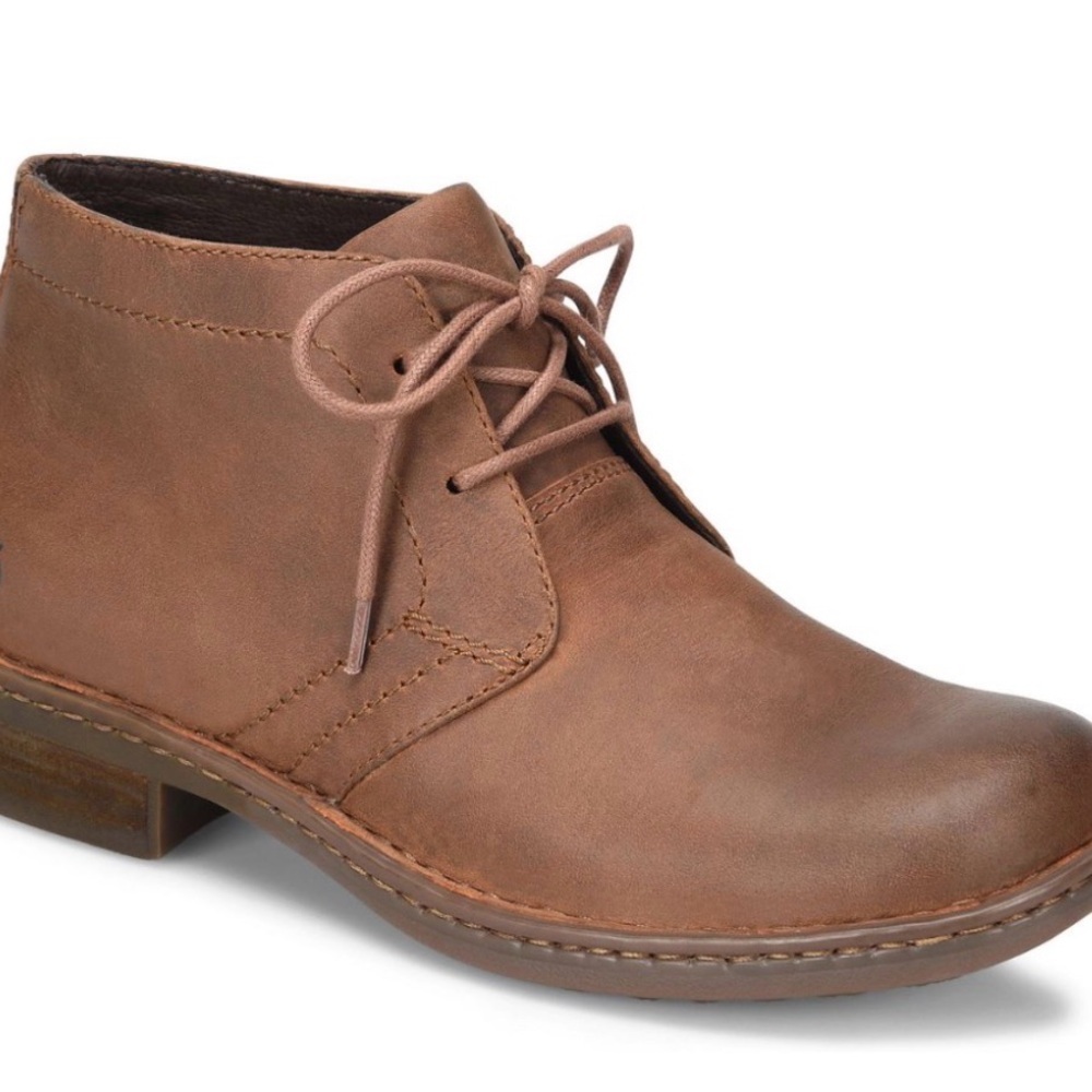 Born ~ Men's Harrison Brown Distressed Leather Chukka Boots - Lace-Up Ankle - Picture 3 of 14